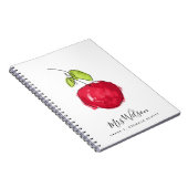 学校モダン先生油絵を描手描きリンゴ ノートブック (右側)