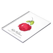 学校モダン先生油絵を描手描きリンゴ ノートブック (左側)