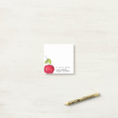 学校モダン先生油絵を描手描きリンゴ ポストイット (デスク上)