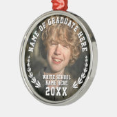 学校モダン卒業リース写真メダルはっきりした型 メタルオーナメント (左)