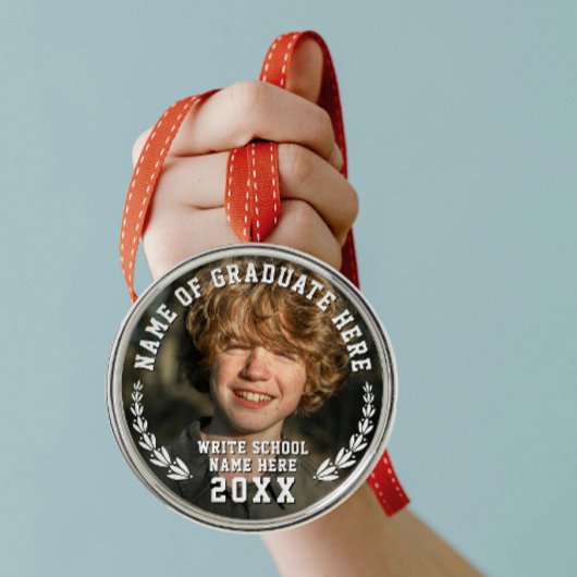 学校モダン卒業リース写真メダルはっきりした型 メタルオーナメント