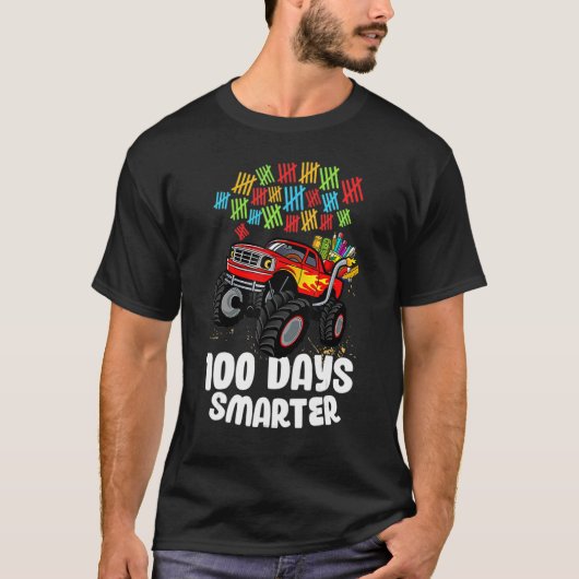 学校モンスタートラックの100日目頭が切れる100_5 Tシャツ (正面)