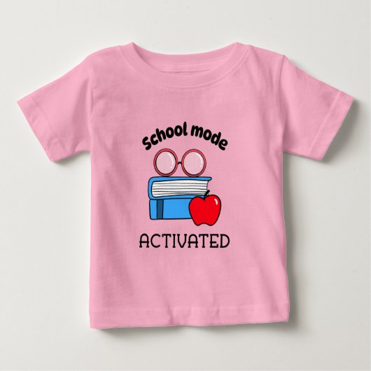 学校モード有効化された学校開始 ベビーTシャツ (正面)