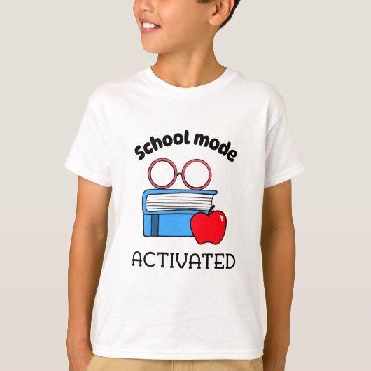 学校モード有効化された学校開始 Tシャツ (正面)