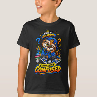 学校モード混乱 面白い バックトゥスクール フクロウTシャツ Tシャツ