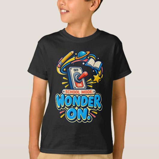 学校モード 好奇心スイッチ 想像力 Tシャツ (正面)