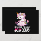 学校ユニコーンの100日を通して輝いた 招待状 (正面/裏面)