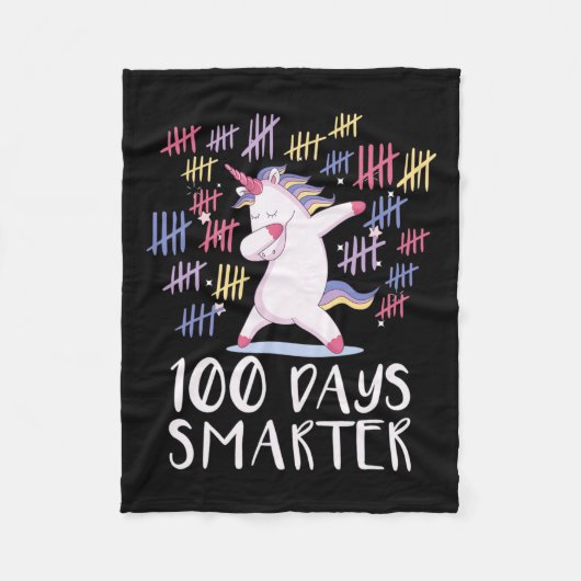 学校ユニコーン100日 フリースブランケット (正面)