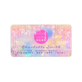 学校ラベル ホログラフ ユニコーン オンライン ショップ ロゴ ラベル (正面)