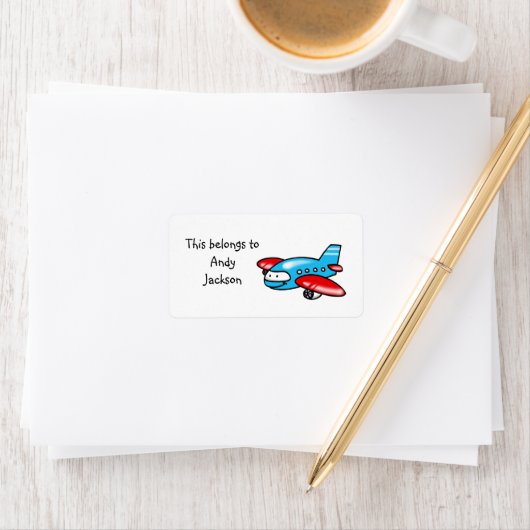 学校ラベル（飛行機） ラベル (インサイチュ)