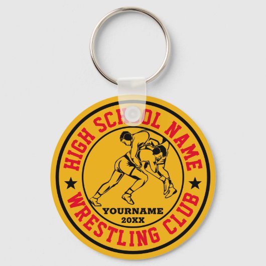 学校レスリングチームレスラーカスタムカラースポーツ キーホルダー (正面)