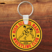 学校レスリングチームレスラーカスタムカラースポーツ キーホルダー (正面)
