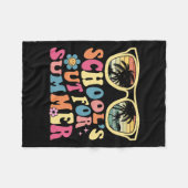 学校レトロ先生学校の最終日#39;s Out F フリースブランケット (正面(横))