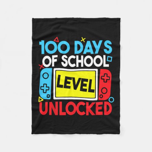 学校レベルの100日のロック解除ゲーム100日目 フリースブランケット (正面)