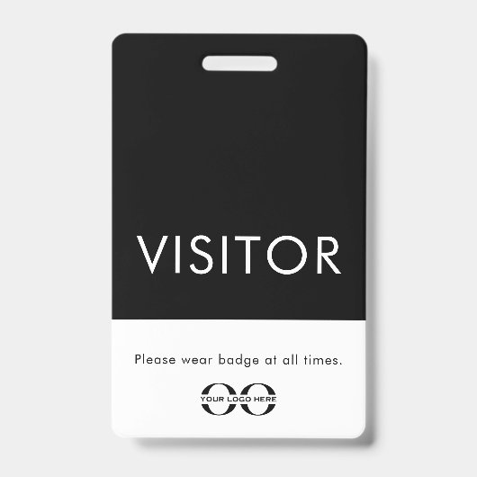 学校ロゴ入りオリジナル訪問者バッジ バッジ (正面)