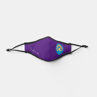 学校ロゴ紫カスタム色パーソナライズされた名 プレミアムマスク