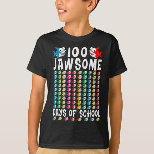 学校中の日たちシャーク100日目T学校 Tシャツ