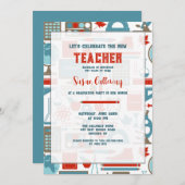 学校事体先生卒業パーティー招待状 招待状 (正面/裏面)