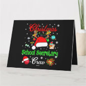 学校事務員チームのクリスマスサンタ帽とトナカイ カード (裏面)