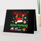 学校事務員チームのクリスマスサンタ帽とトナカイ カード (正面)