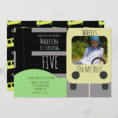 学校交通車写真招待状 案内状 (正面/裏面)