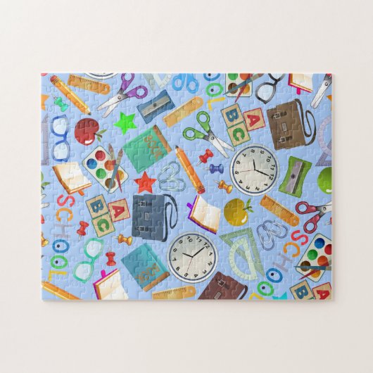 学校供給のコラージュ ジグソーパズル (横)