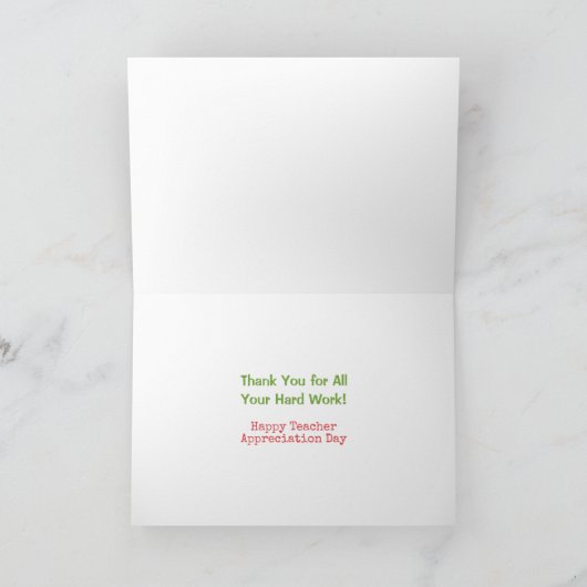 学校先生ありがとう|Appleの教え引用文 カード (内部)