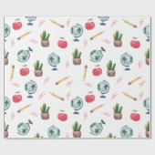 学校先生かわいい明るいラッピング紙 ラッピングペーパー (フラット)