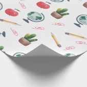 学校先生かわいい明るいラッピング紙 ラッピングペーパー (角)