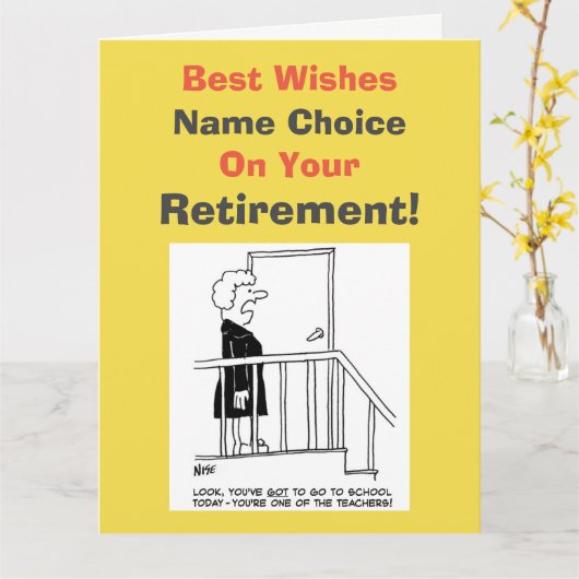学校先生が引退を希望 カード (黄色い花)