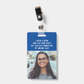 学校先生の写真と名前blue バッジ (正面 （クリップ付）)