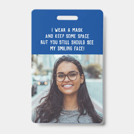 学校先生の写真と名前blue バッジ