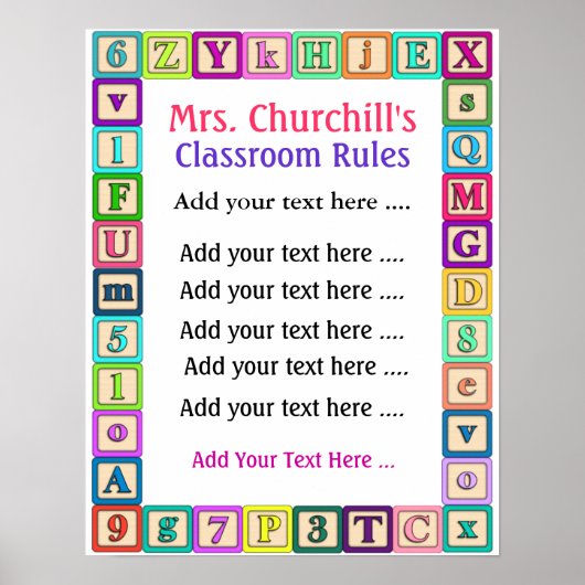 学校先生の教室の規則縁ど-なし – by ポスター (正面)