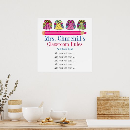 学校先生の教室の規則 ポスター (キッチン)
