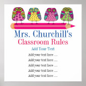 学校先生の教室の規則 ポスター (正面)