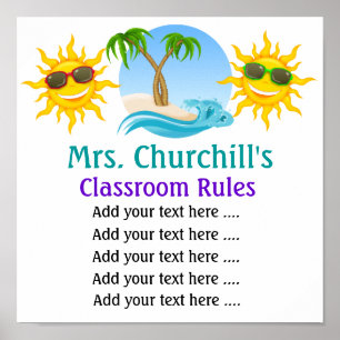 学校先生の教室の規則。 by SRF ポスター