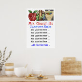 学校先生の教室の規則。 by SRF ポスター (キッチン)