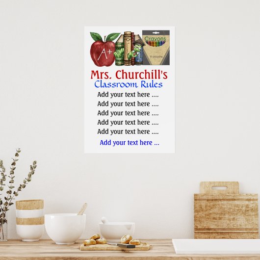 学校先生の教室の規則。 by SRF ポスター (キッチン)