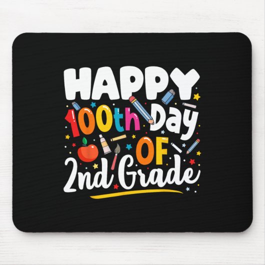 学校先生の日贈り物の100日2年生 マウスパッド (正面)