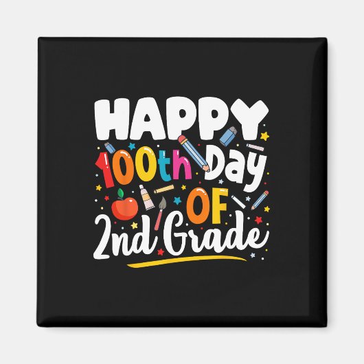 学校先生の日贈り物の100日2年生 マグネット (正面)