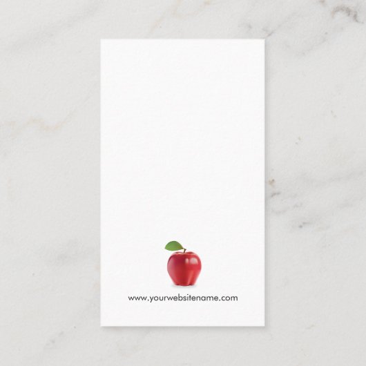 学校先生アップルエレガント白黒ストライプ 名刺 (裏面)