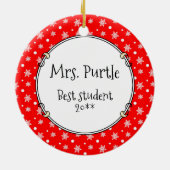 学校先生オールド英語シェプドッグ（グレー1）かわいい セラミックオーナメント (裏面)