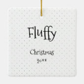 学校先生オールド英語シェプドッグ（グレー1）かわいい セラミックオーナメント (裏面)