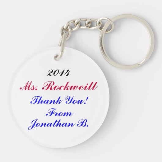 学校先生カスタマイズキーチェーン – 背面を参照 キーホルダー (裏面)