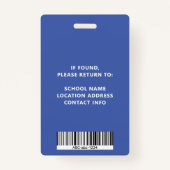 学校先生カスタム従業員ID バッジ (裏面)