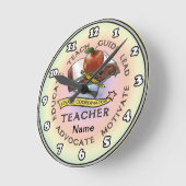 学校先生ガイド ラウンド壁時計 (傾斜)