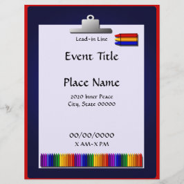 学校先生クレヨンデザインイベントフライヤー チラシ