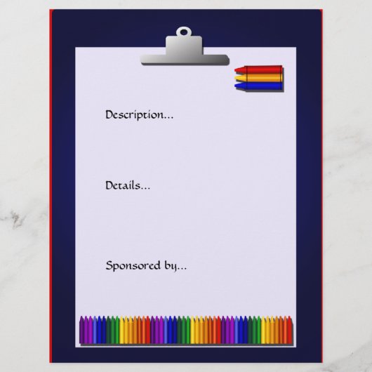 学校先生クレヨンデザインイベントフライヤー チラシ (裏面)