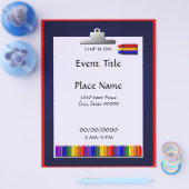 学校先生クレヨンデザインイベントフライヤー チラシ (シングル)