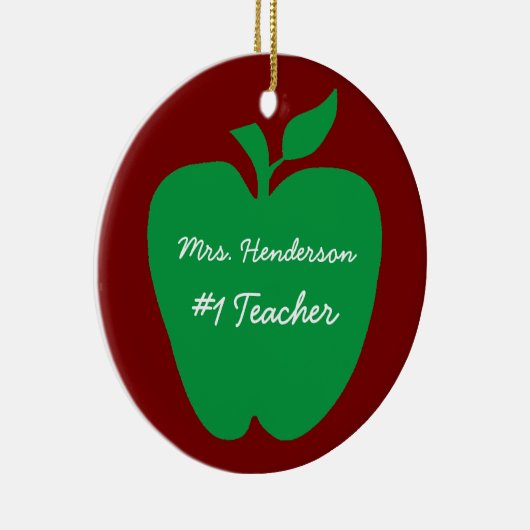 学校先生グリーンアップルギフト セラミックオーナメント (右)